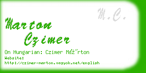 marton czimer business card